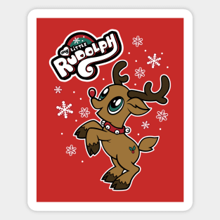 My Little Rudolph - Christmas Cartoon Red Nosed Reindeer Magnet